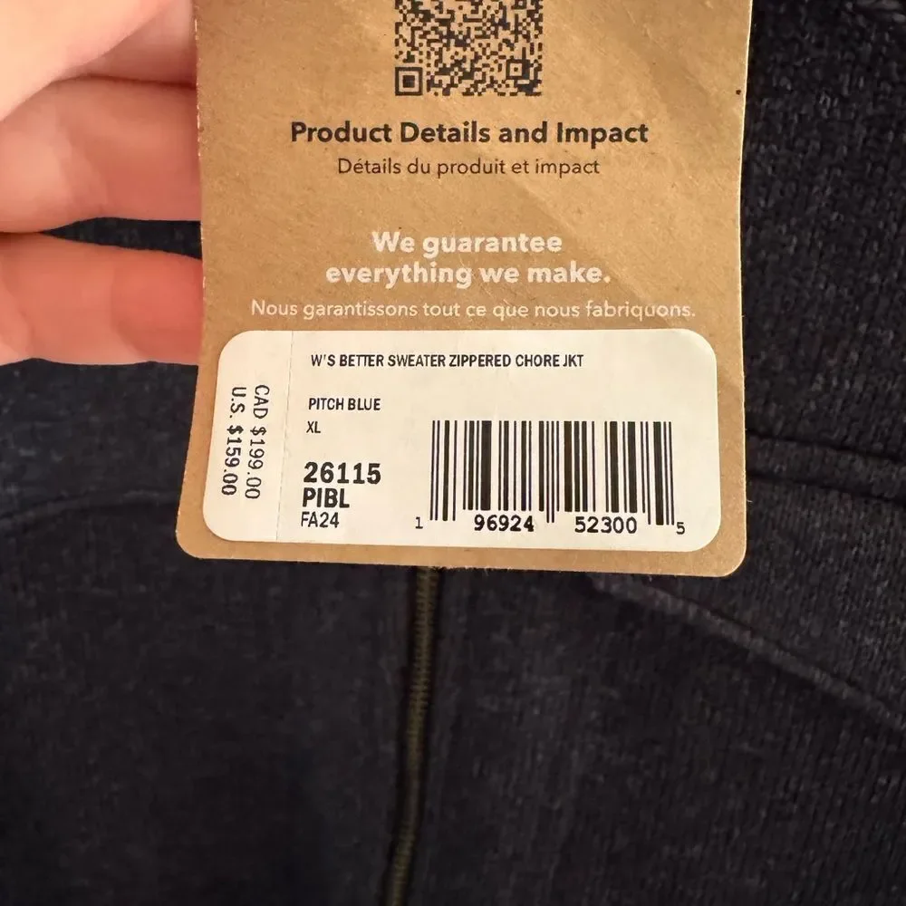 Women's Better Sweater® Zippered Fleece Chore Jacket NWT